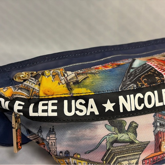 Nicole Lee Navy Multicolor Cityscape Belt Bag Exclusive - Picture 2 of 6